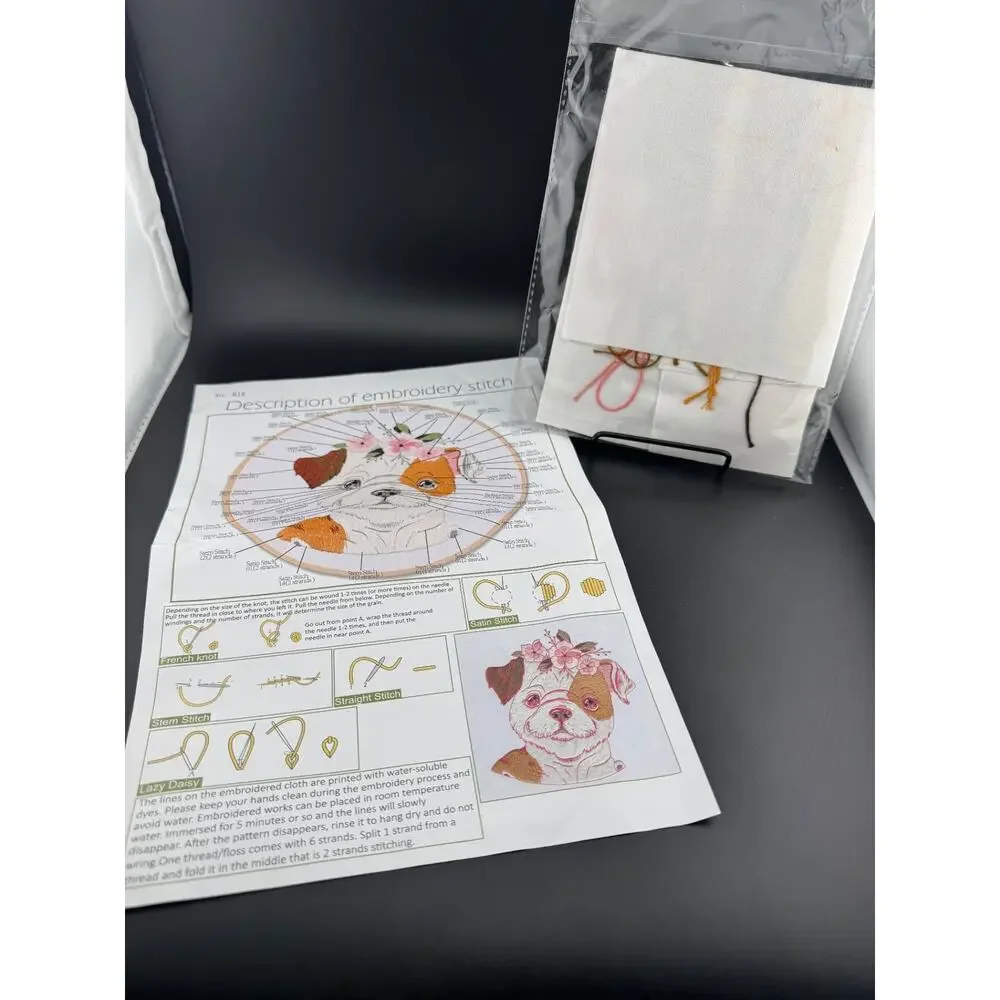 New Dog Embroidery Kit - Bulldog - No. 818